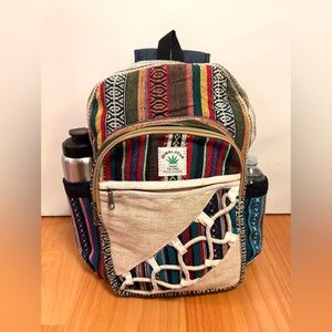 Gorgeous & Multicolor Hemp & Cotton Handmade Backpack For outdoor activities 17”